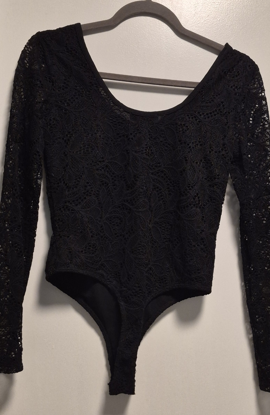 Streetwear Society Black Lace Overlay Top